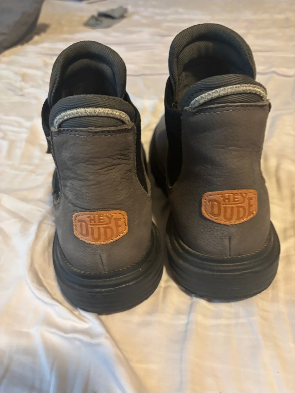 Hey Dude Gray Slip-On Leather Casual Loafers